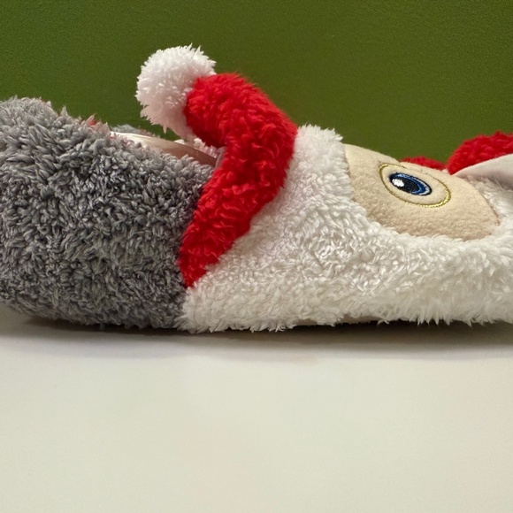 Red, White and Grey Santa Slipper - Picture 2 of 5